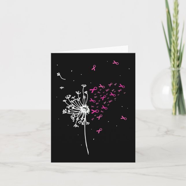 Carte Dandelion Pink Ribbon Cool Sensibilisation au canc (Devant)
