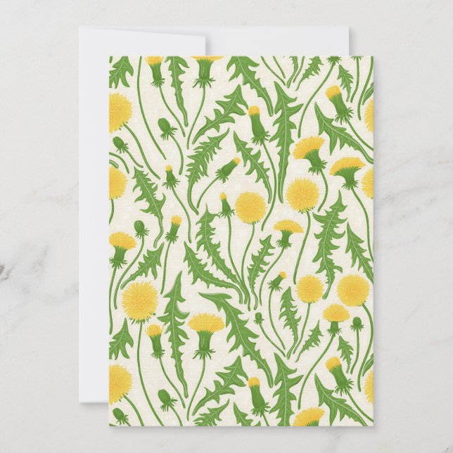 Carte Dandelions, vert, jaune et blanc (Devant)