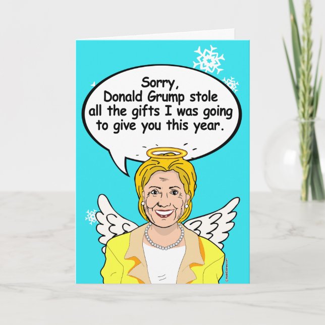 Carte d'Ange de Noël Hillary - Grump a volé tout (Devant)