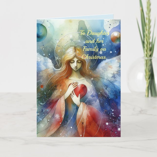 CARTE D'ANGE DE NOËL POUR FILLE ET FAMILLE (Devant)