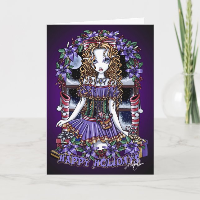 Carte d'ange de sucrerie de fête de Noël de (Devant)