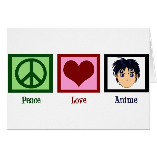 Carte d'Anime Peace Love (Devant horizontal)