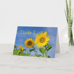 Carte Danke mit gelbe Sonnenblumen