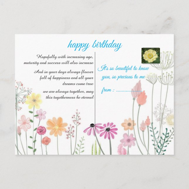 carte d'anniversaire (Dos)