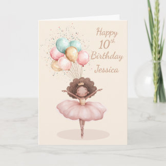 Carte d'anniversaire 10 ans Black Ballerina