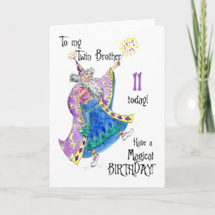 Carte d'anniversaire 11 ans pour un frère jumeau s