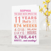 Carte d'anniversaire 11 ans « Vous avez été aimé »