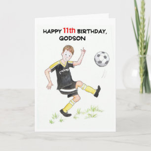 Carte d'anniversaire 11e pour un Godson - Football