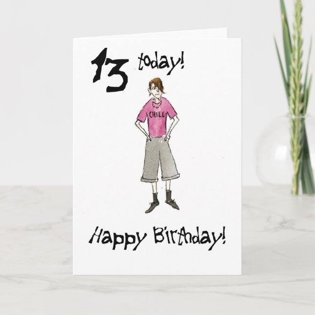 Carte d'anniversaire 13e pour un garçon (Devant)
