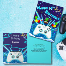 Carte d'anniversaire 14 ans Epic Gamer Happy : Cou