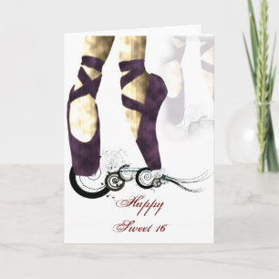 Carte d'anniversaire 16 ans Ballerine Douce