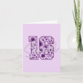 Carte d'anniversaire 16 ans Sweet 16 - Nombre flor