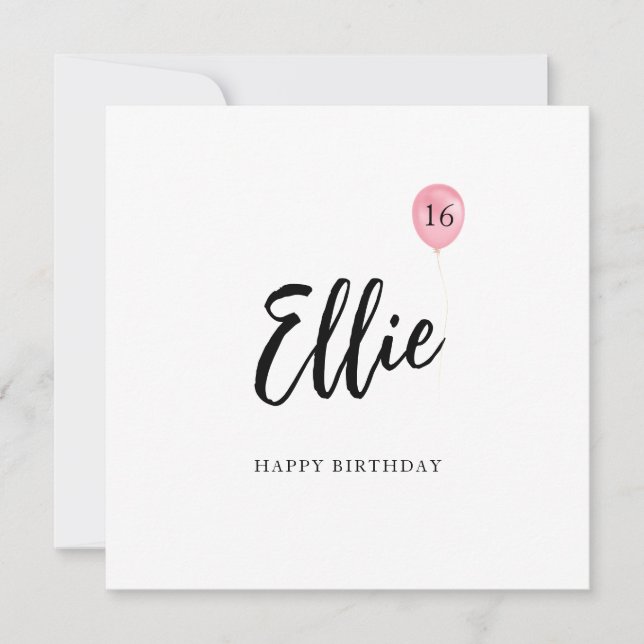 Carte d'anniversaire 16e fille (Devant)