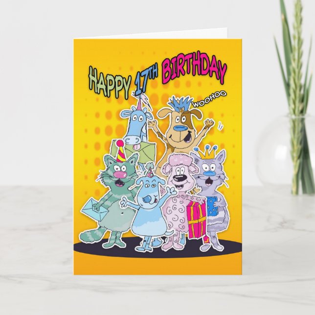 Carte d'anniversaire 17th - Moonies Doodlematoons (Devant)