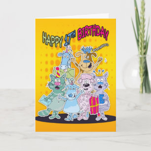 Carte d'anniversaire 17th - Moonies Doodlematoons