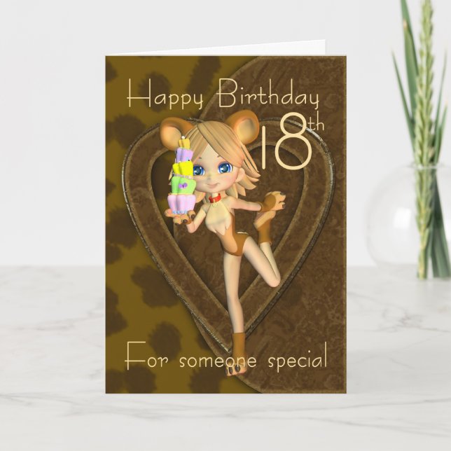 Carte d'anniversaire 18e, Cutie Pie Animal Collect (Devant)