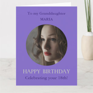 Carte d'anniversaire 18e Grande fille violet