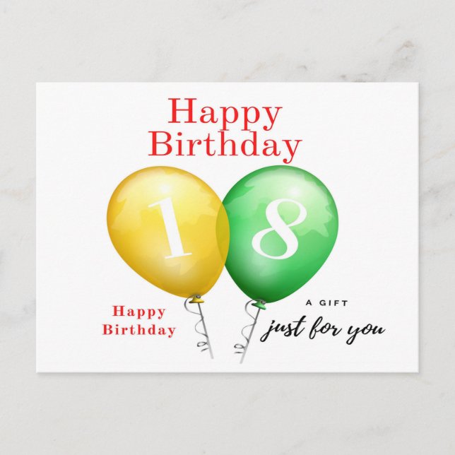 Carte d'anniversaire 18e pour elle (Devant)