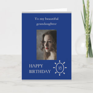 Carte d'anniversaire 18th Grandaughter Blue Âge