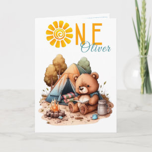 Carte d'anniversaire 1 an Teddy Bear Picnic