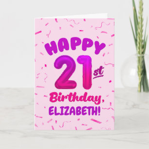 Carte d'anniversaire 21 ans avec nom personnalisé