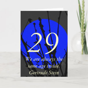 Carte d'anniversaire 29 Bleu et Noir