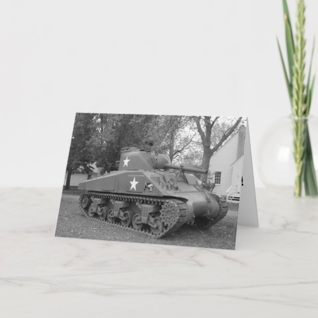 Carte d'anniversaire "2ÈME GUERRE MONDIALE Tank" (Devant)