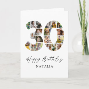 Carte d'anniversaire 30 ans Collage Photo Moderne