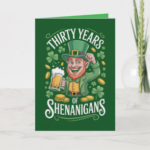 Carte d'anniversaire 30 ans pour la Saint-Patrick