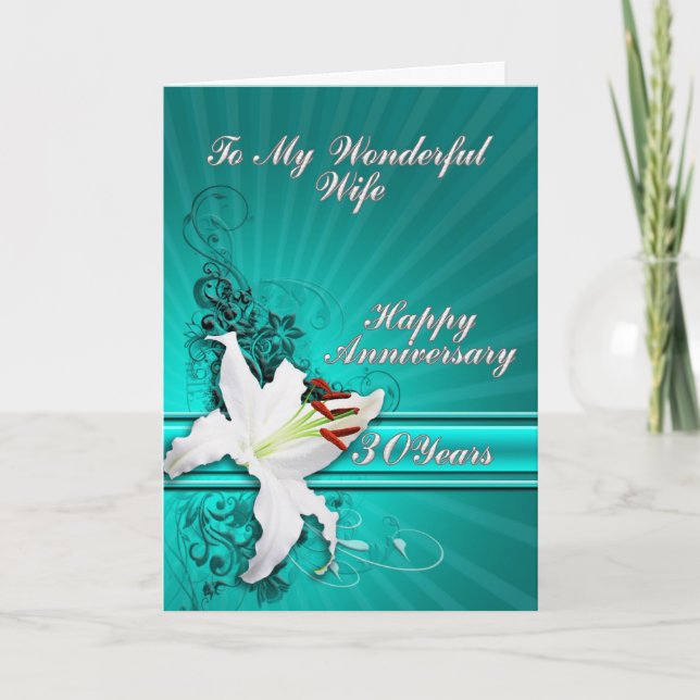 Carte d'anniversaire 30 ans pour une épouse (Devant)