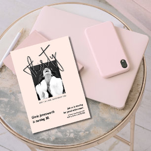 Carte d'anniversaire 30 ans rose clair photo drôle