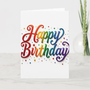 Carte d'anniversaire 3D Arc-en-ciel Joyeuse