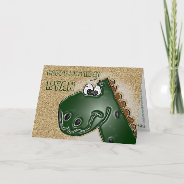 Carte d'anniversaire 3D Dinosaur (Devant)