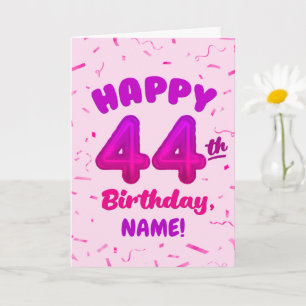 Carte d'anniversaire 44 ans avec nom personnalisé