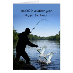 Carte d'anniversaire 44 ans pour un pêcheur