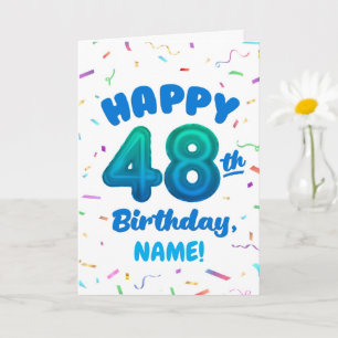Carte d'anniversaire 48 ans avec nom personnalisé