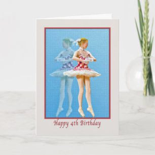Carte d'anniversaire 4 avec Twirling Ballerina