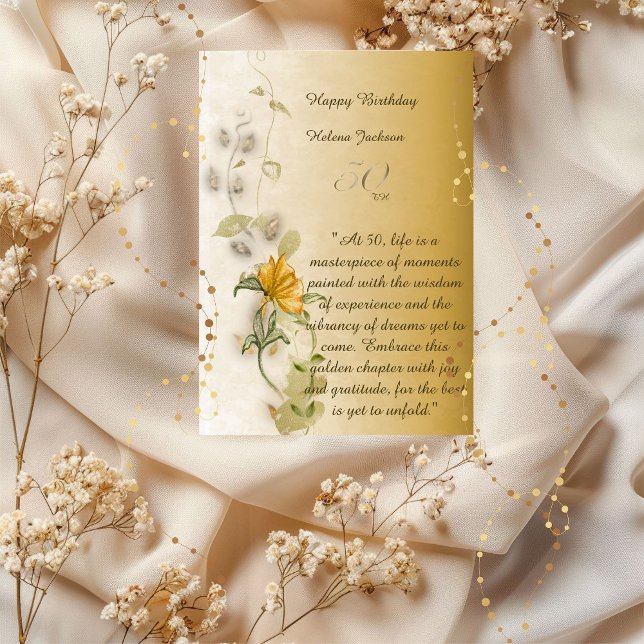 Carte d'anniversaire 50 ans en or  (Créateur téléchargé)
