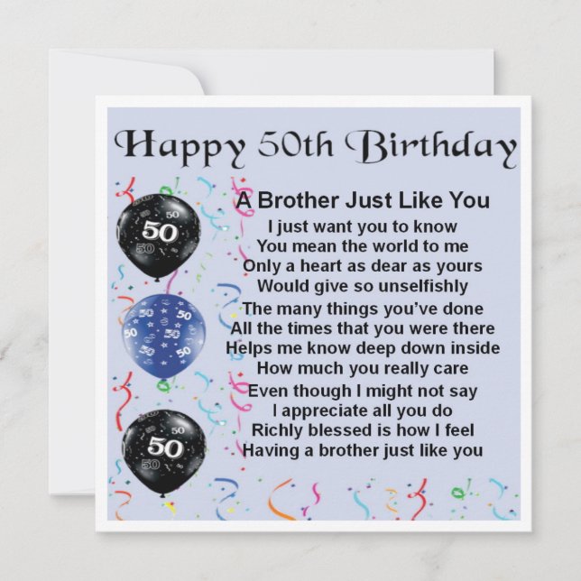 Carte d'anniversaire 50e - Frère (Devant)