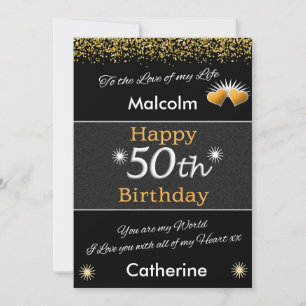 Carte d'anniversaire 50th Mans vintage