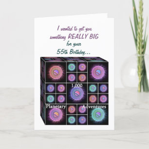 Carte d'anniversaire 55 ans avec Planètes Sci Fi -