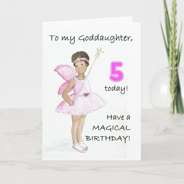 Carte d'anniversaire 5e pour une Godgirl (Devant)