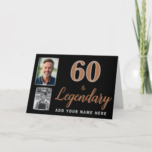 Carte d'anniversaire 60 ans & 2 Photos Légendaires