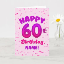 Carte d'anniversaire 60 ans avec nom personnalisé