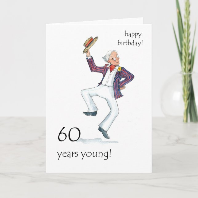 Carte d'anniversaire 60th - Man Dancing! (Devant)
