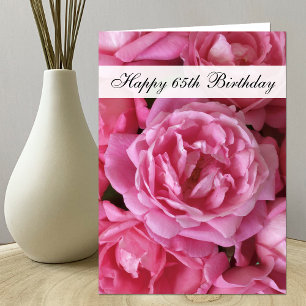 Carte d'anniversaire 65e - Roses pour 65 ans