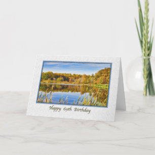 Carte d'anniversaire 69e avec reflets du lac