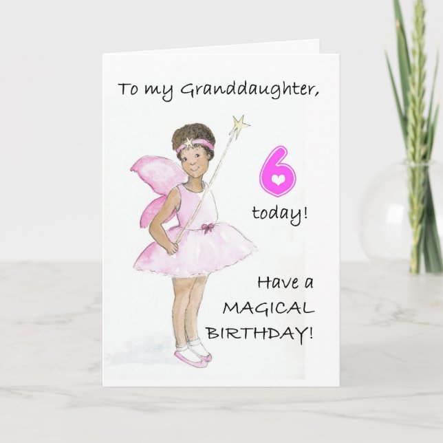 Carte d'anniversaire 6e pour une petite-fille (Devant)