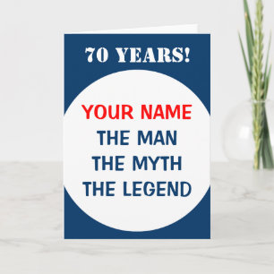 Carte d'anniversaire 70 ans pour hommes L'homme