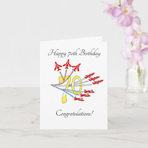 Carte d'anniversaire 70 ans Red Jet Planes